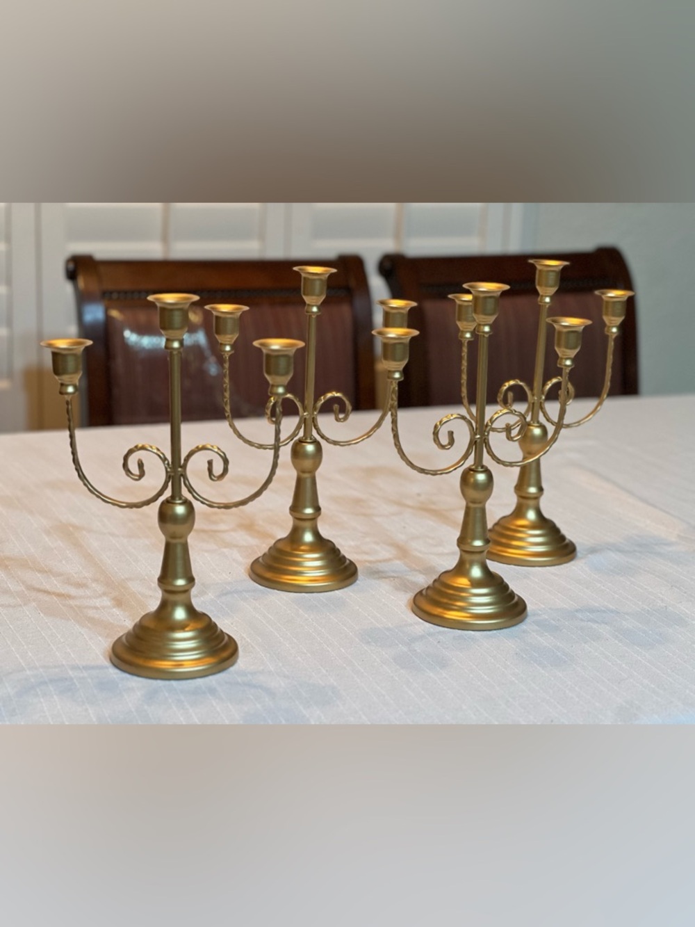 Elegant Gold Metal Candelabra (Set of 6) - Classic Home Accents